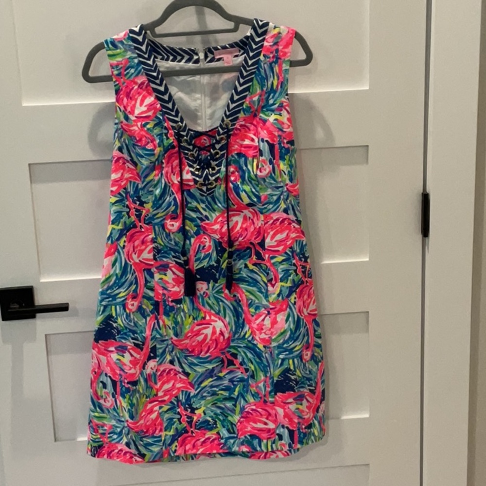 Lilly Pulitzer Pink and Blue Flamingo Women’s  Dress